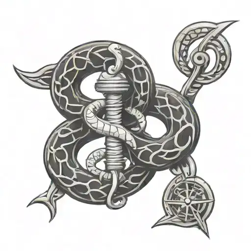rod of asclepius tattoo design idea