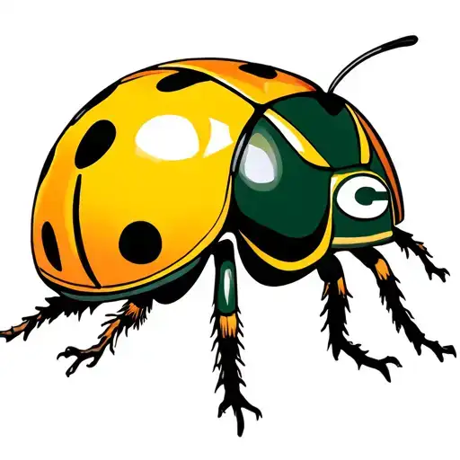 GreenBay packers lady bug tattoo design idea