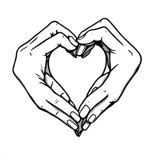 hands molding clay into a heart shape tattoo design idea