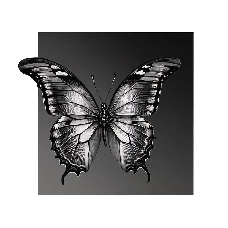 Butterfly Fingerprint tattoo design idea