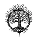 Tree of Life with Broken Chains tattoo design idea