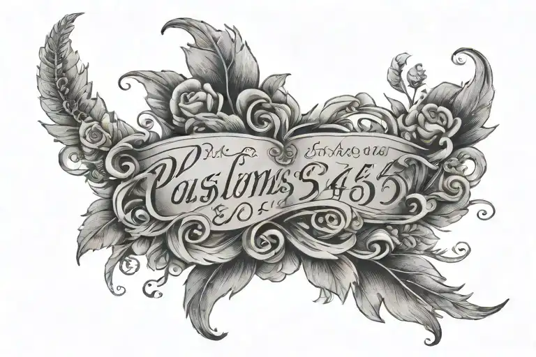 psalms 46:5 bible verse written tattoo design idea