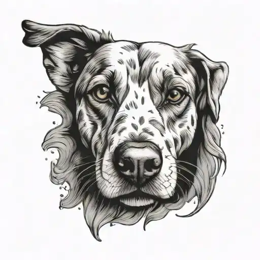 dog nose print inside tattoo design idea