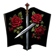 a dagger from the court of thorns and roses book. adding some red roses tattoo design idea