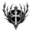 Cross And Thorn Crown tattoo design idea