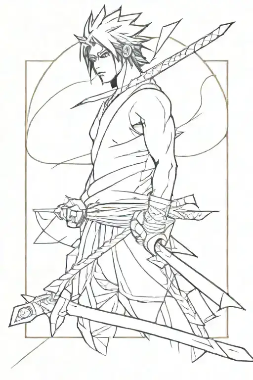 SASUKE RINIGAN ON KUNAI tattoo design idea