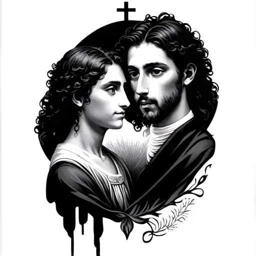 religious tattoo to memorialize Luca and Enzo tattoo design idea