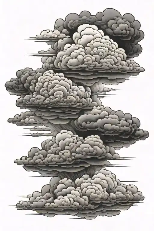 clouds black tattoo design idea
