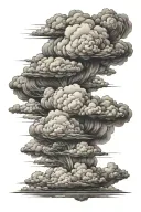 clouds black tattoo design idea