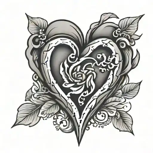 stone heart tattoo design idea