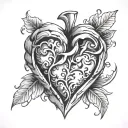 stone heart tattoo design idea