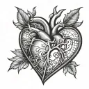 stone heart tattoo design idea