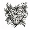 stone heart tattoo design idea