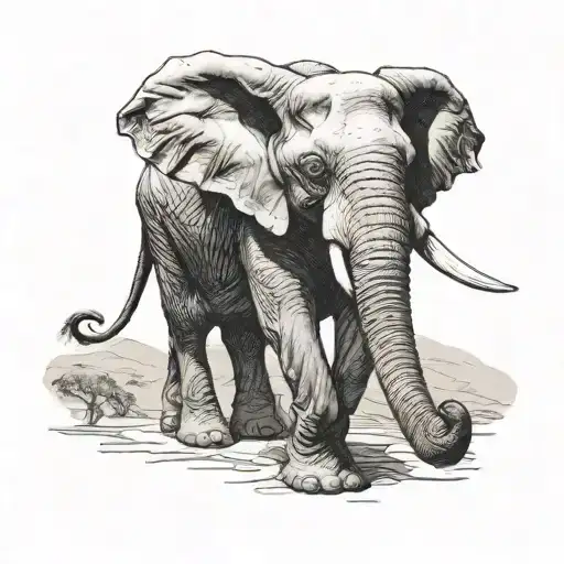 Salvador Dali elephant walking tattoo design idea