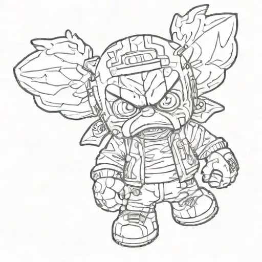 chucky ghostface bape kaws tattoo design idea