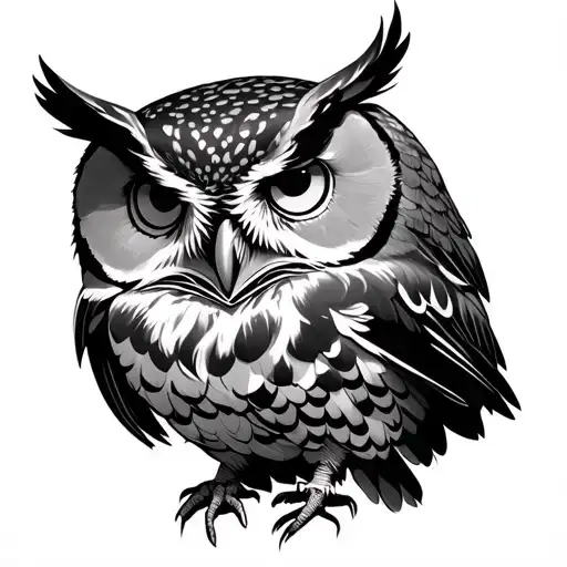 Night owl tattoo design idea