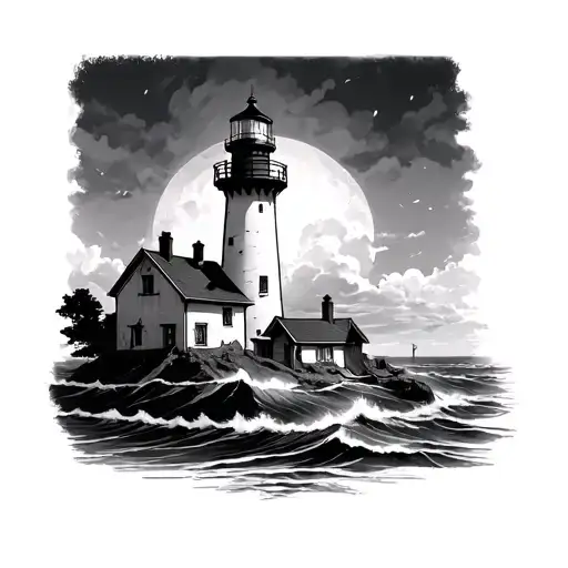 Lighthouse tattoo design idea