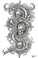 1994 year with flames tattoo design idea