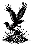 brother sister matching, kiwi bird rising from ashes, Maori tattoo design idea