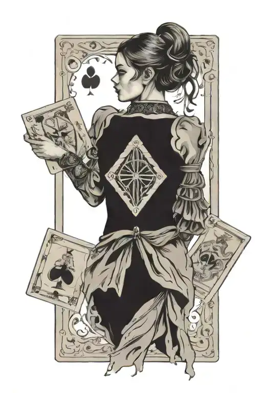 three tarot cards with reader, the lover and the dreamer with the numbers 156 on them tattoo design idea