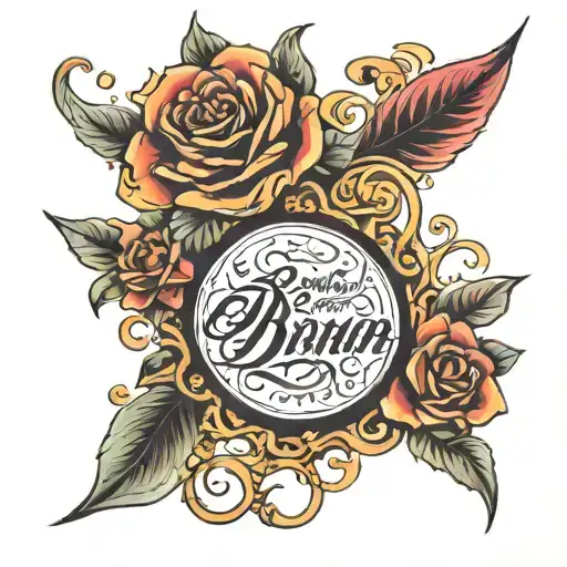 elegant script Brandon tattoo design idea