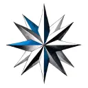 Create a 5-point star, each point representing a deep part of my identity, with a bold and symbolic style.Top Point (N tattoo design idea