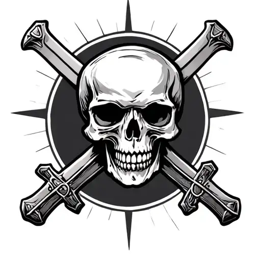 Skull and Cross Swords tattoo design idea