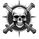 Skull and Cross Swords tattoo design idea