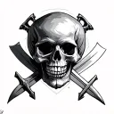 Skull and Cross Swords tattoo design idea