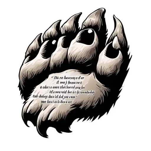 Bear paw and religious scripture verse tattoo design idea