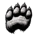 Bear paw and religious scripture verse tattoo design idea