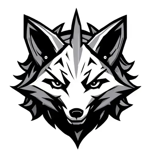 Mechanical fox head logo. Low detail, simple design. tattoo design idea