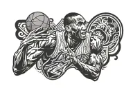 Kobe Bryant logo man tattoo design idea