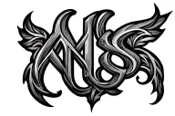 trible ornament around hand with MS letters tattoo design idea