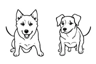 husky pup and dachshund pup tattoo design idea