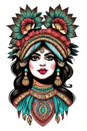 Yaqui lady head tattoo design idea