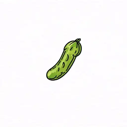 cute simple pickle tattoo design idea