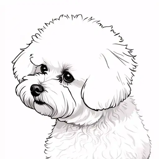 a white bichon frise tattoo design idea