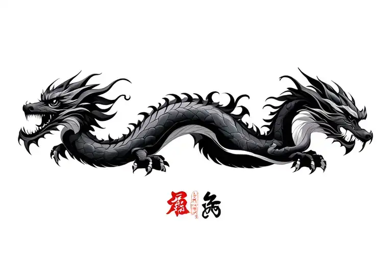 Pixiu Dragon tattoo design idea