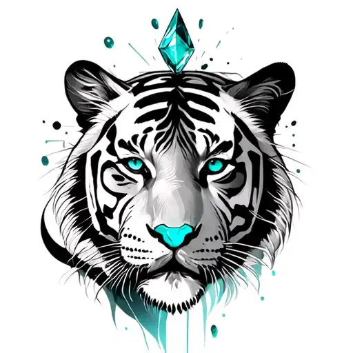 sagitarrius, Transgender woman, Tiger, music , turqoise stone, rihanna,  minimalist tattoo design idea