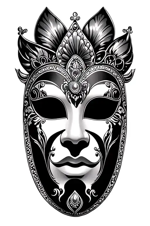 mardi gras mask tattoo design idea