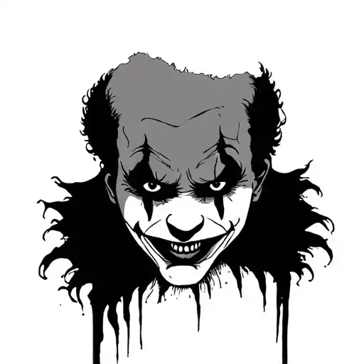 Scary Clown tattoo design idea