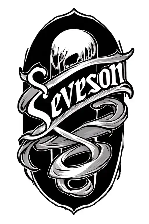 "Severson" last name tattoo tattoo design idea