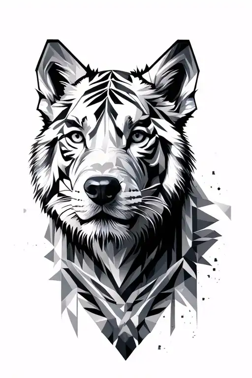 Dog husky lion and a white tiger tattoo design idea