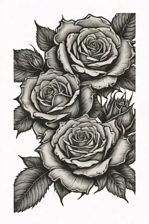 roses with loneliness   tattoo design idea