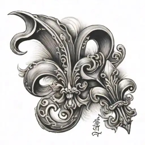 a sportsman paradise fluer de lis, but realistic tattoo design idea