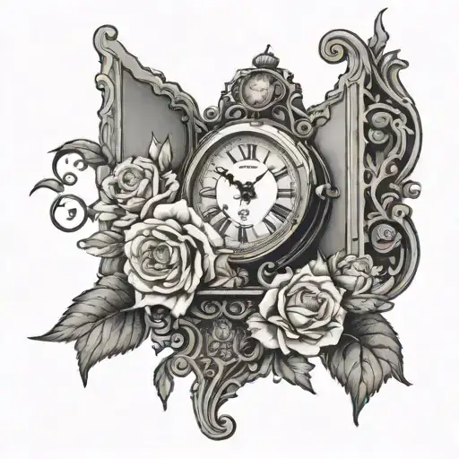 For an introduction, the door opens and a clock comes out. tattoo design idea