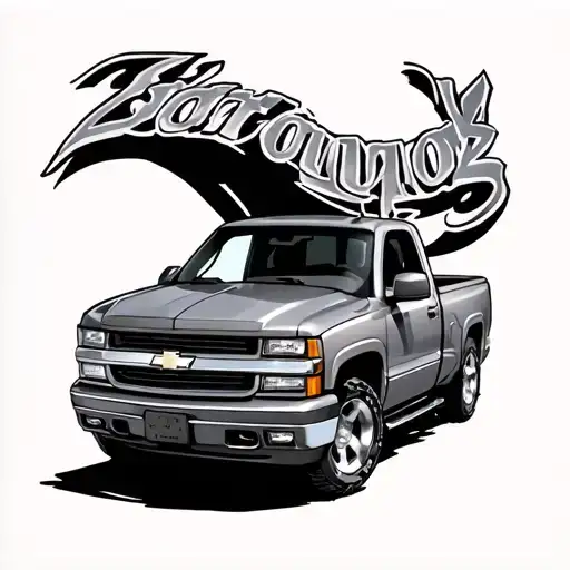 2000s chevy silveradk tattoo design idea