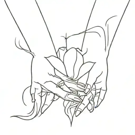 vulva holding hands tattoo design idea