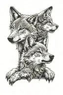 wolf cubs tattoo design idea